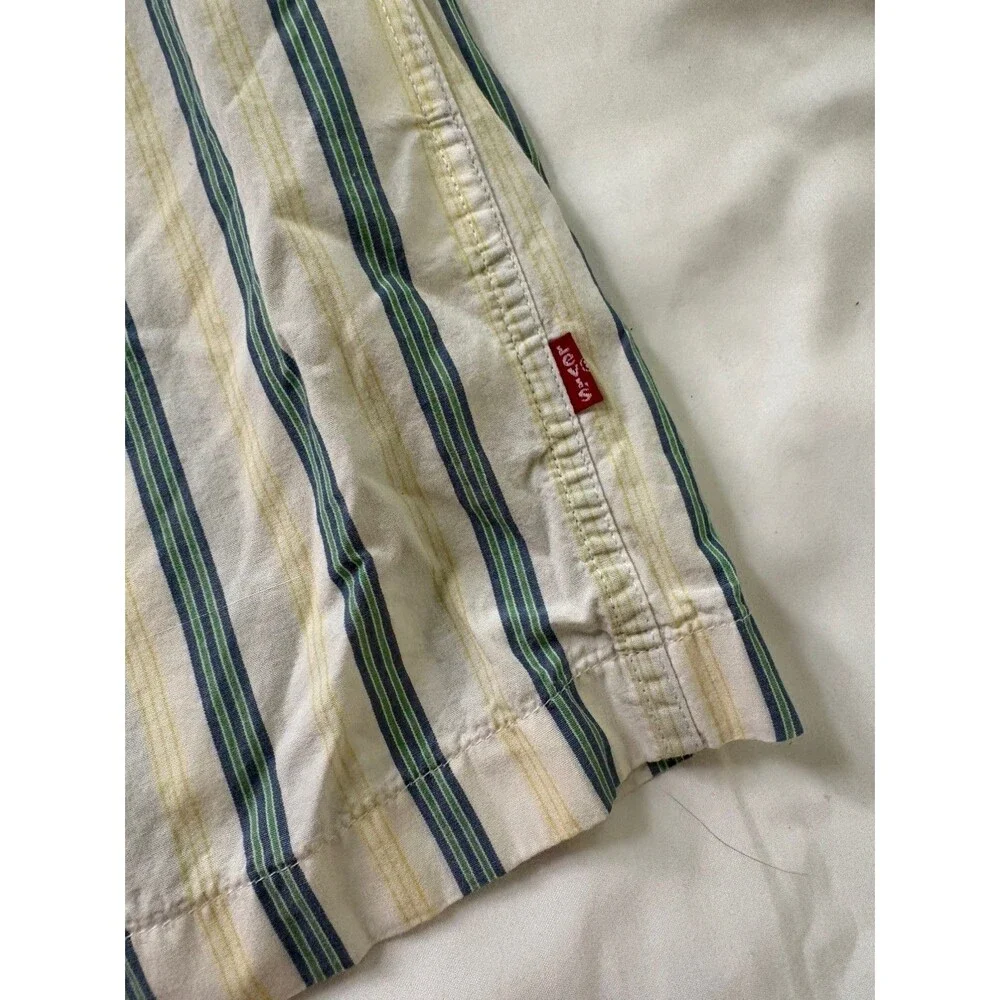 Mens Levis Cotton Short Sleeve Shirt and White Horizontal Stripe XL Skater